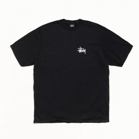 Stussy Basic Logo Black Tee T-shirt Size XL - Picture 3 of 7